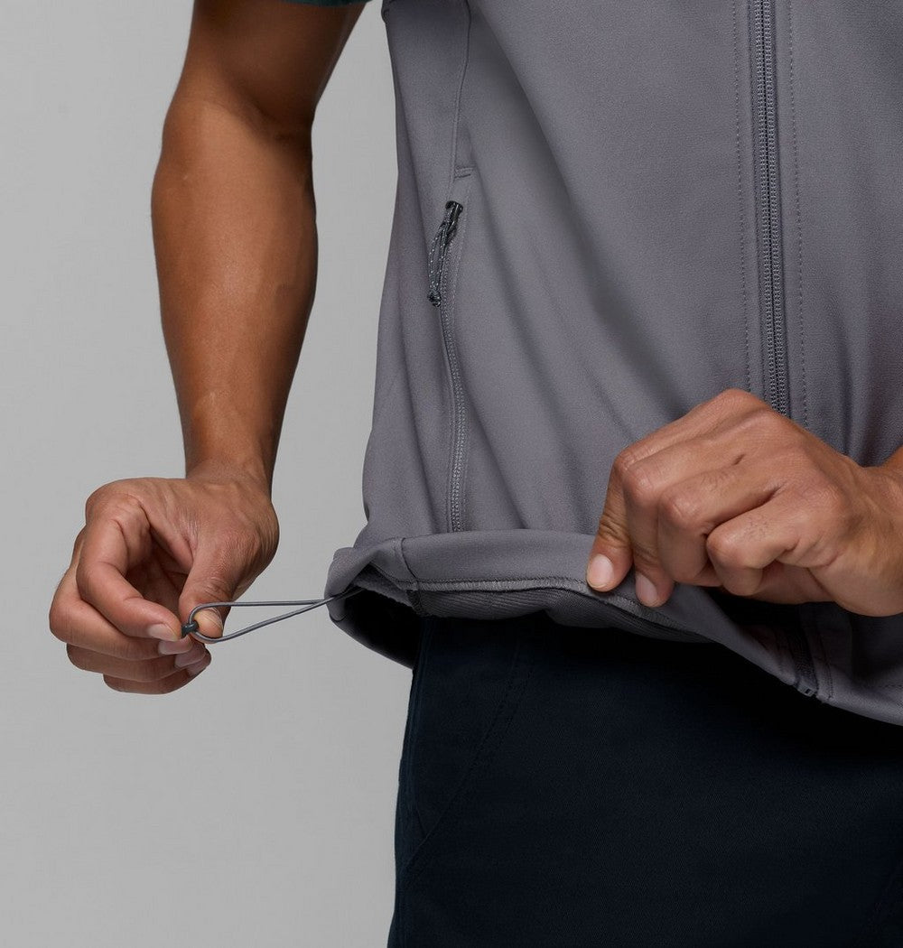 Men's Wind-Resistant Softshell Vest - Gray
