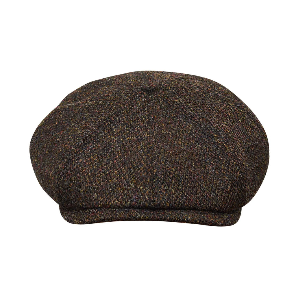 Birmingham Genuine Scottish Herringbone Tweed 8 Panels Man Cap Brown