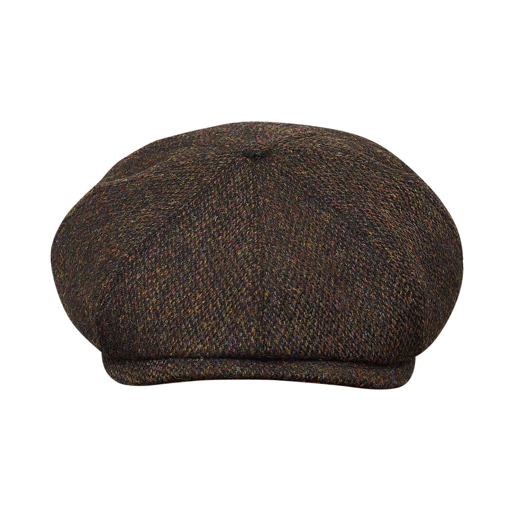 Birmingham Genuine Scottish Herringbone Tweed 8 Panels Man Cap Brown