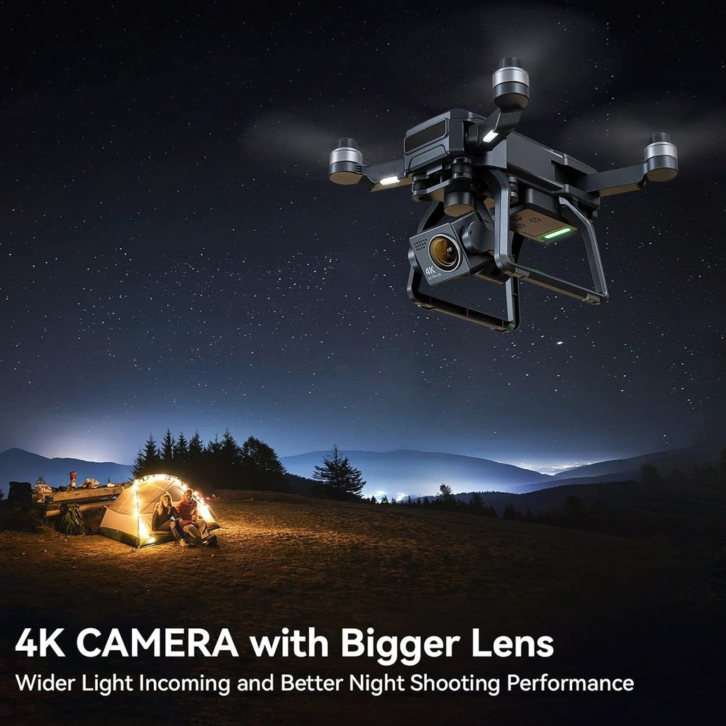 Bwine GPS Camera Drone With 4K Night Vision, 3-Axis Gimbal, 3 Batteries, Black - F7GB2 3B