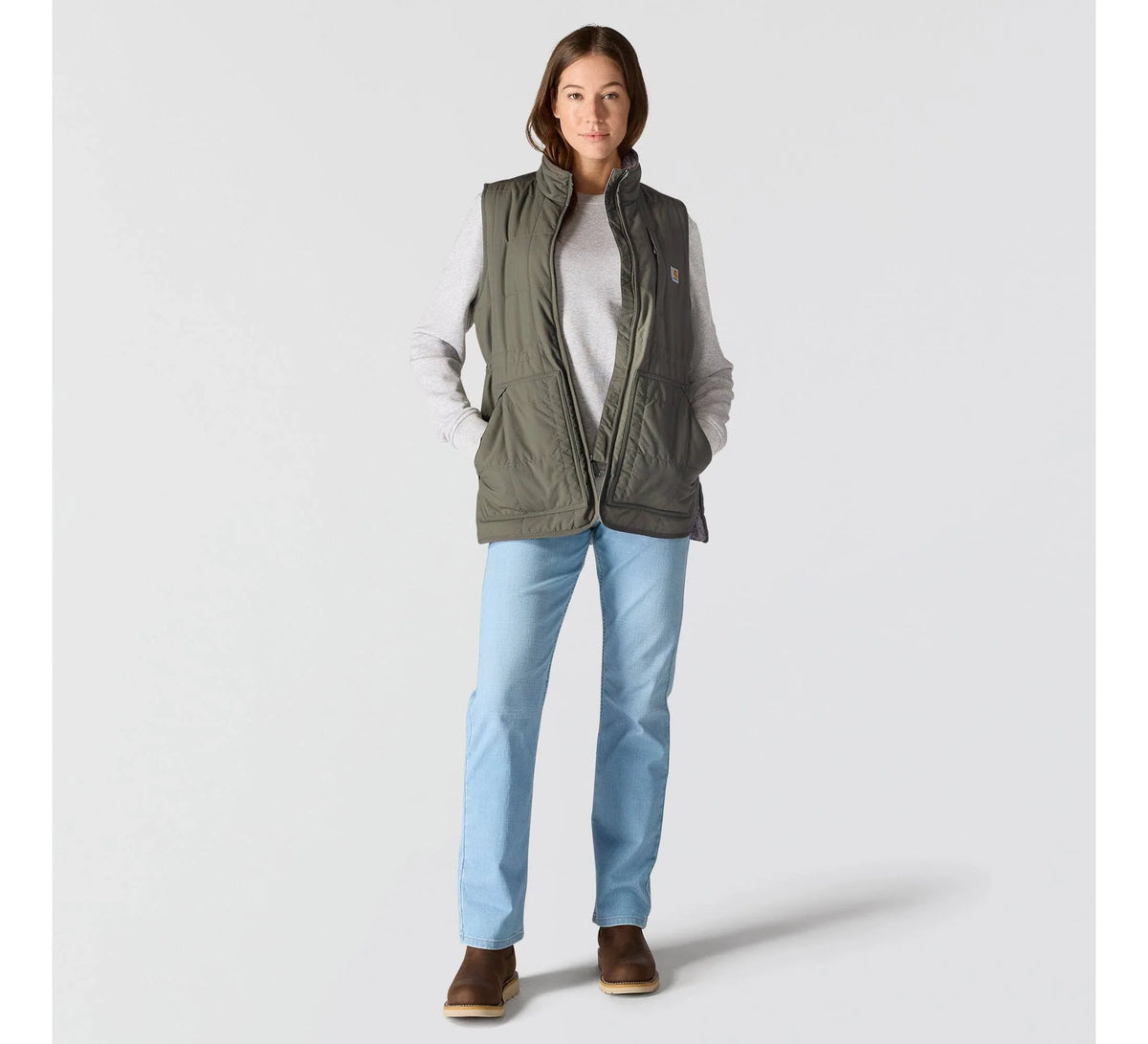 Women's Insulated Mock Neck Vest - Olive