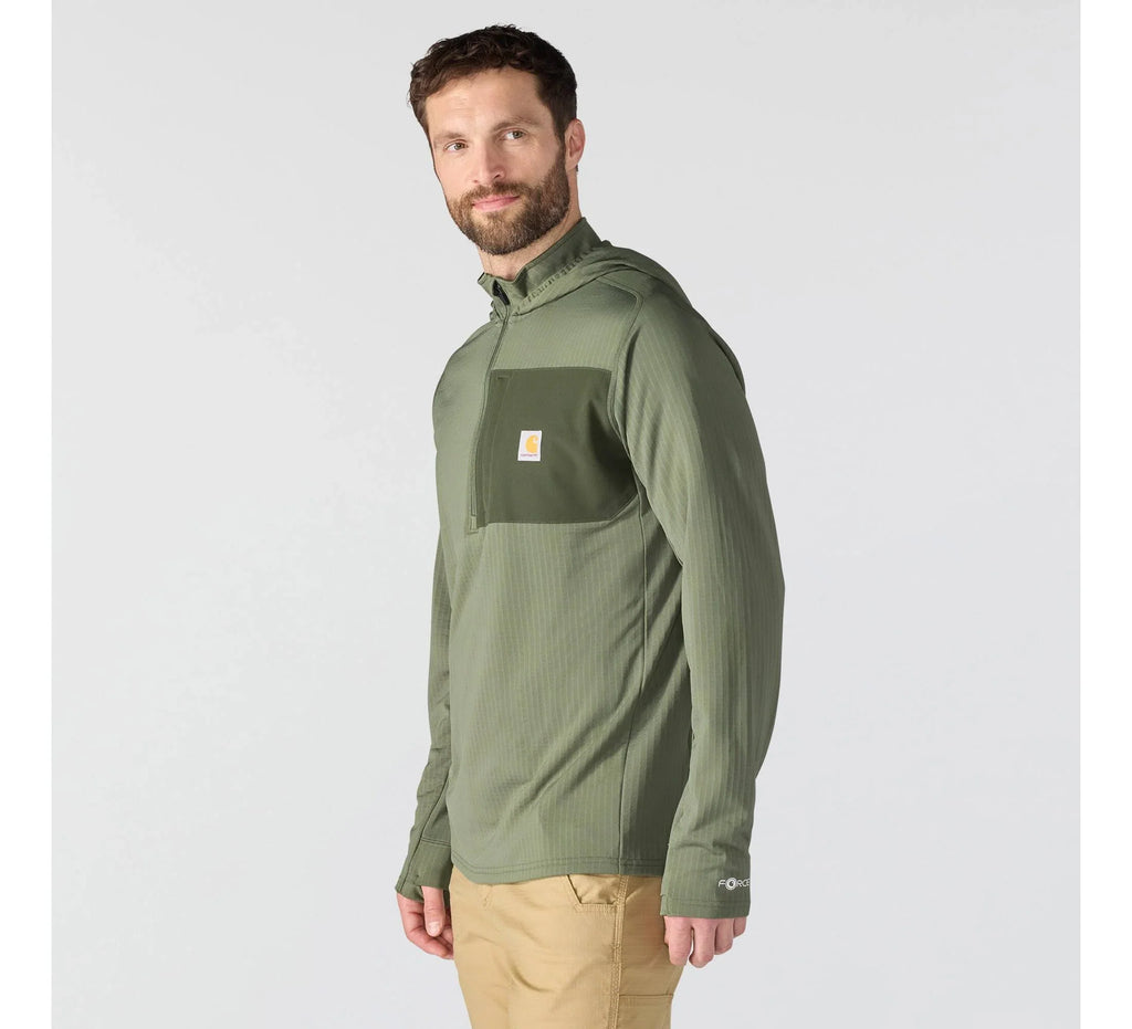 Men's Relaxed Half-Zip Performance Hoodie - Olive