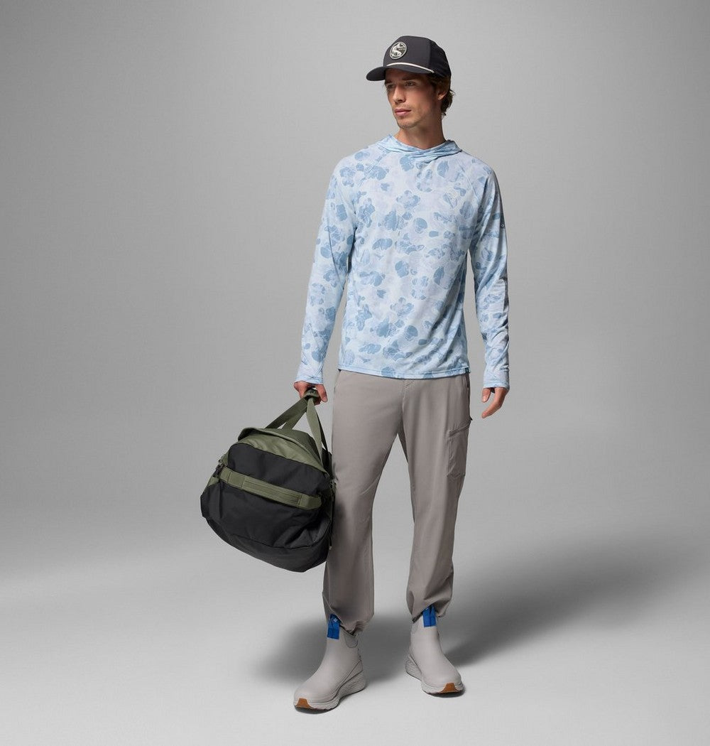 Men's Printed Fishing Hoodie - Gray Camo