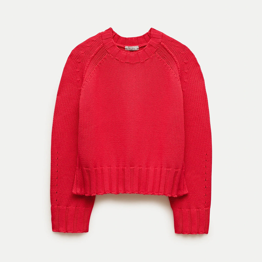 Relaxed Cotton Crewneck Sweater - Black