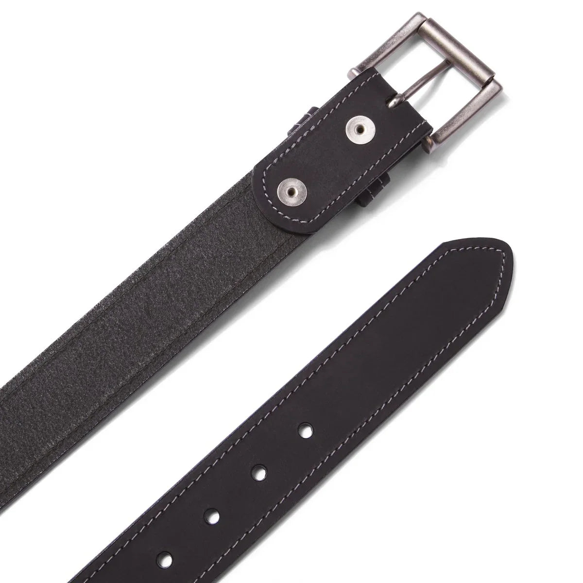 Oil-Tanned Leather Roller Belt - Black