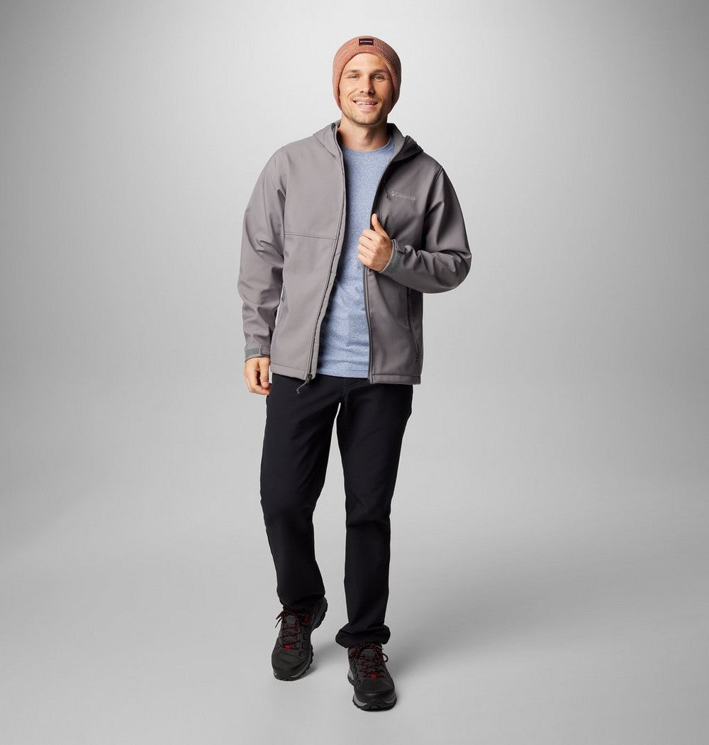 Men's Hooded Softshell Jacket - Brown