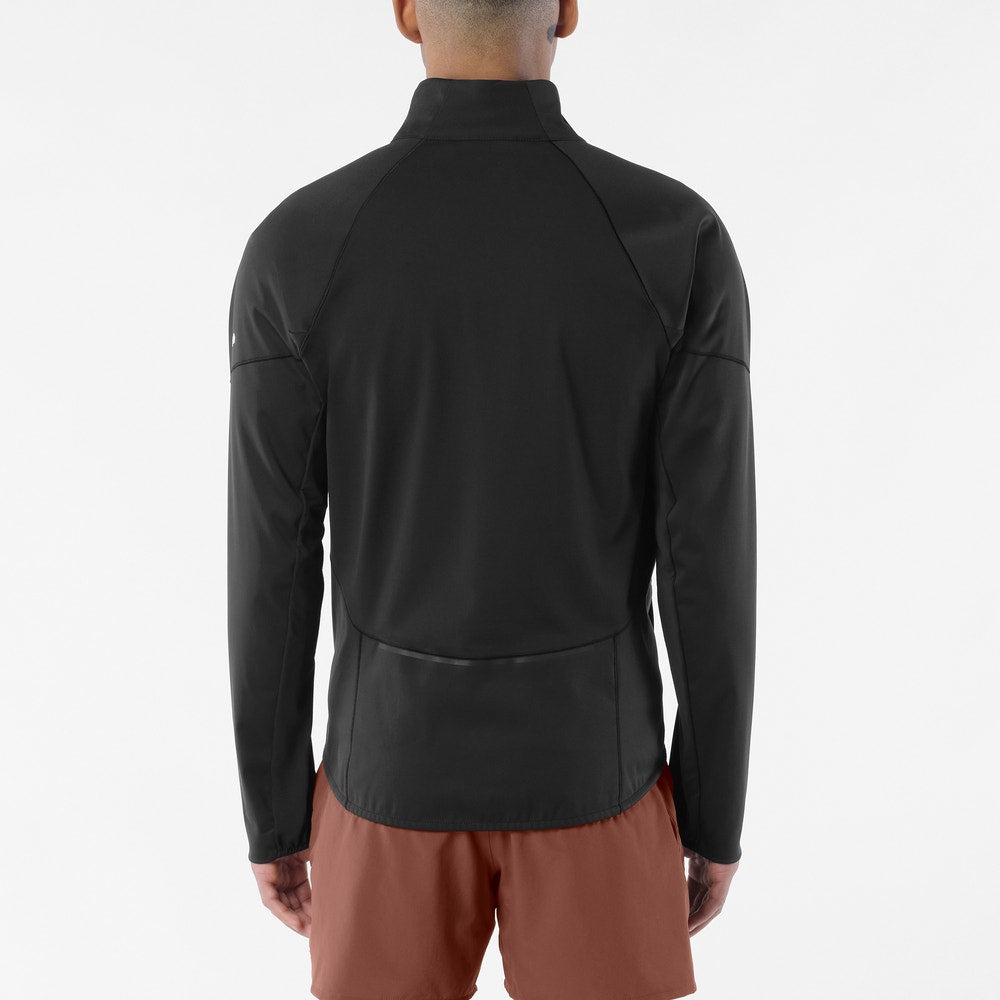Men's Wind-Resistant Running Softshell Jacket - Black