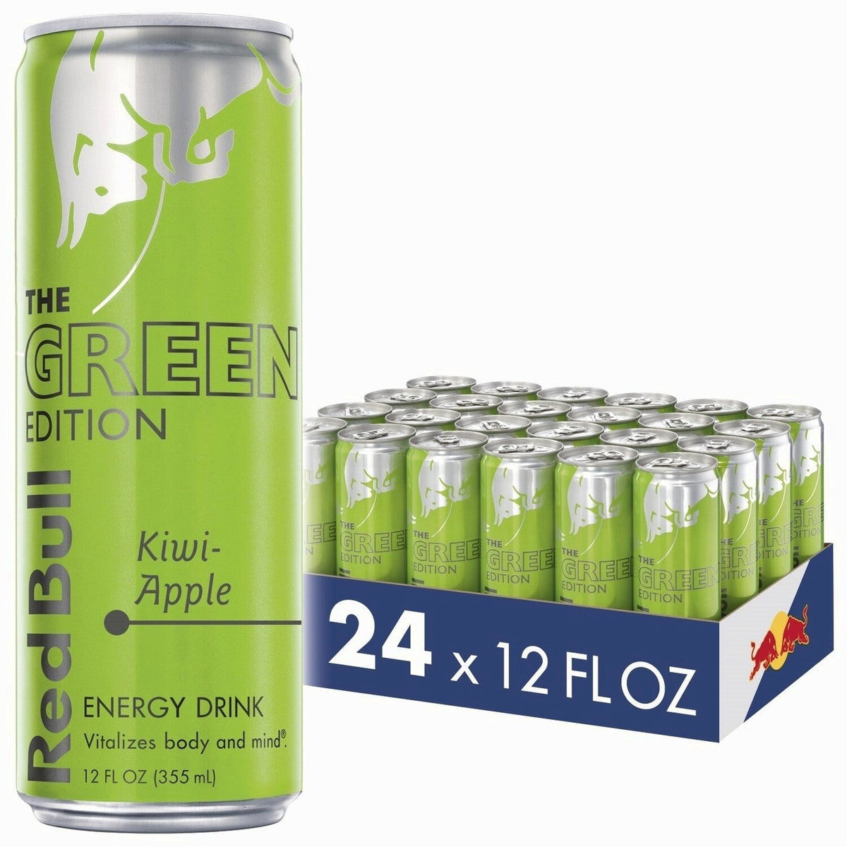 Red Bull Energy Drink, Green Edition Kiwi Apple, 12 fl oz, 24 Ct