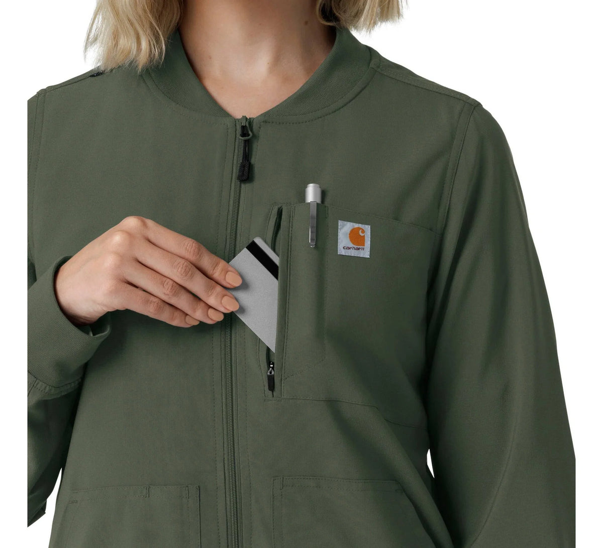 Women's Lightweight Stretch Scrub Jacket - Olive