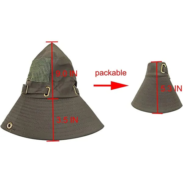 Boonie Hat Upf 50 Uv Protection Wide Brim Safari Sun Hat Breathable Fishing Hat For Men & Women Beige