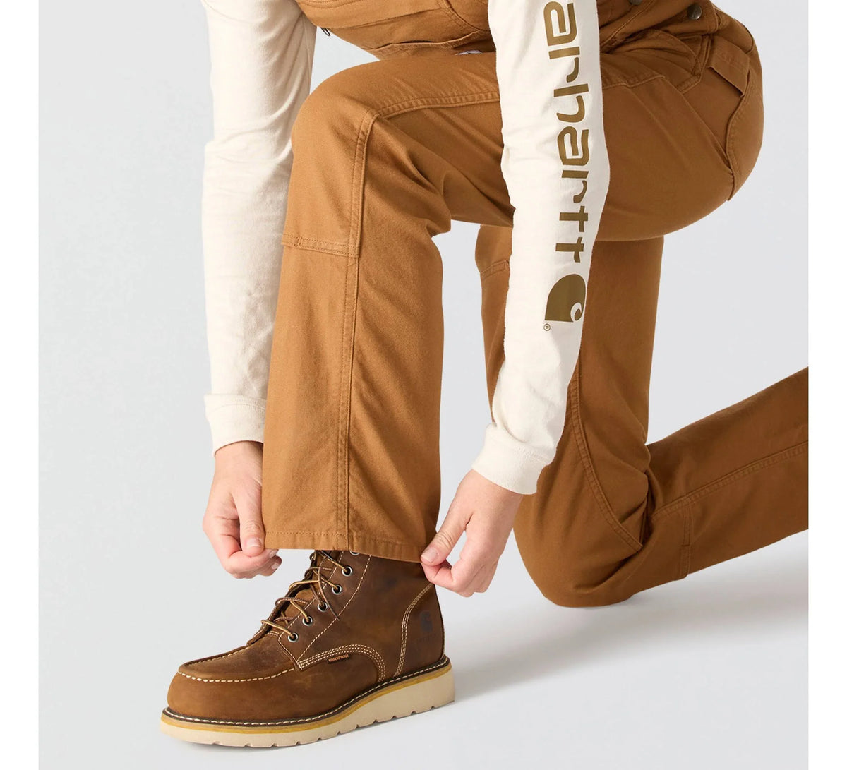 Women's Stretch Canvas Bib Overalls - Brown