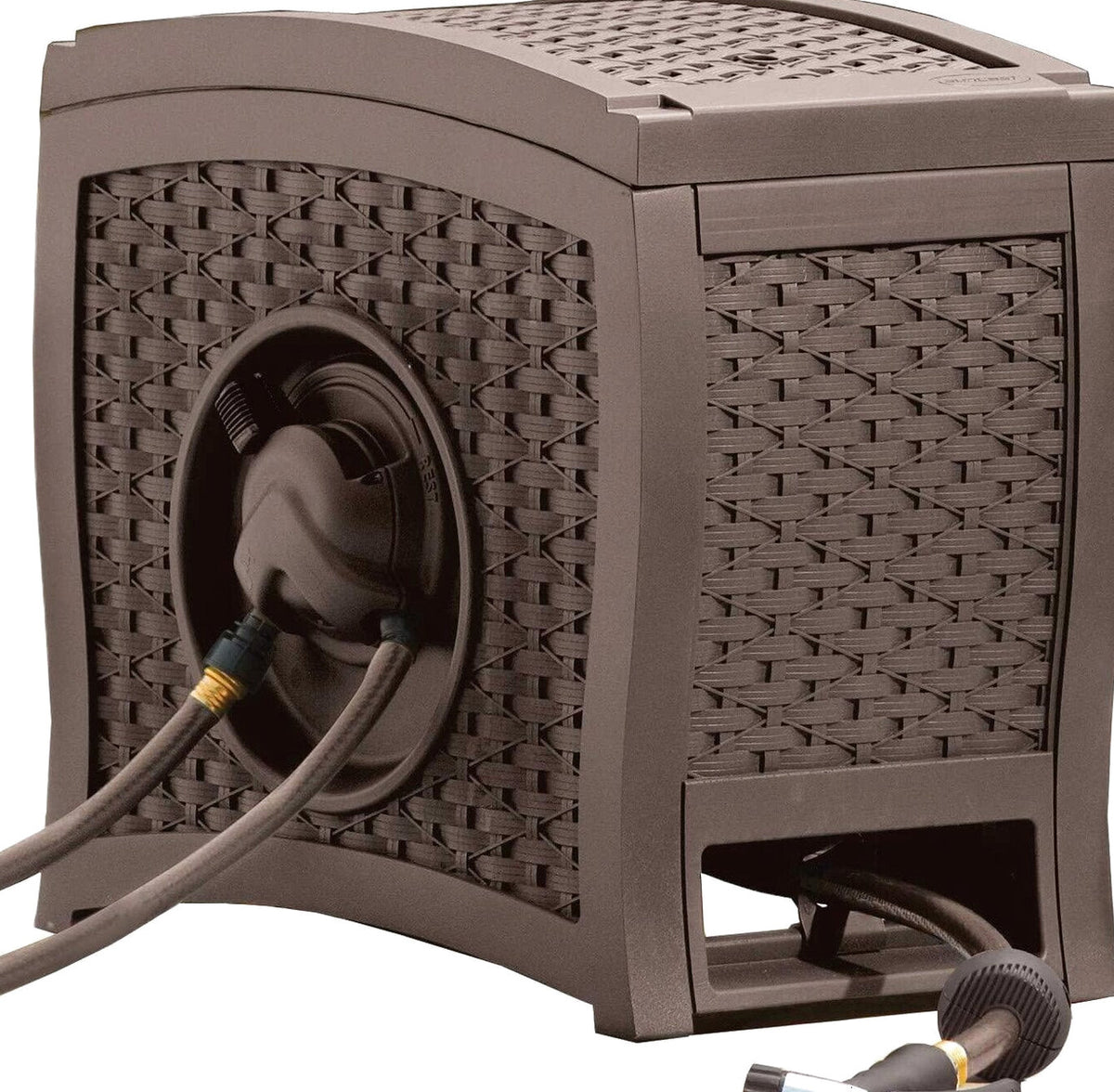 Suncast Aquawinder Wicker Garden Hose Reel - Java