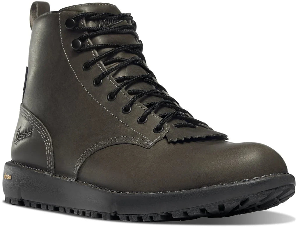 Waterproof Leather Lace-Up Boots - Charcoal