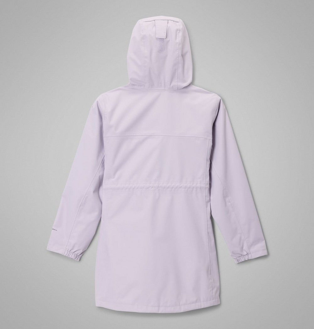 Girls' Long Waterproof Rain Jacket - Black