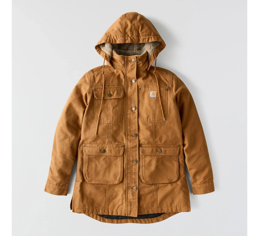 Women's Insulated Canvas Field Jacket - Brown