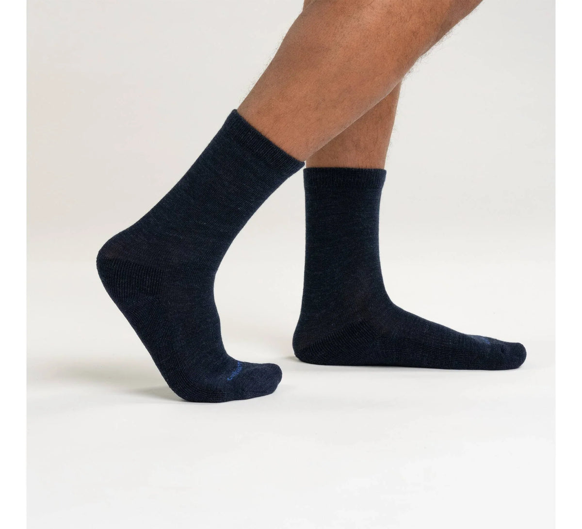 Midweight Wool Blend Crew Socks, 2-Pack - Navy