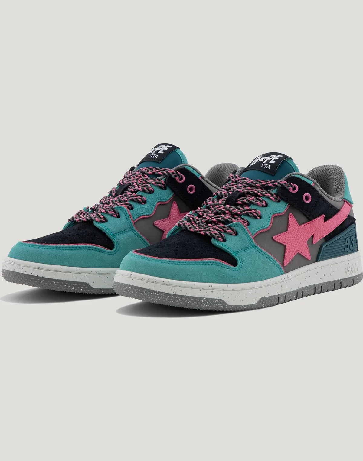 Men's Leather Low Top Sneakers - Purple