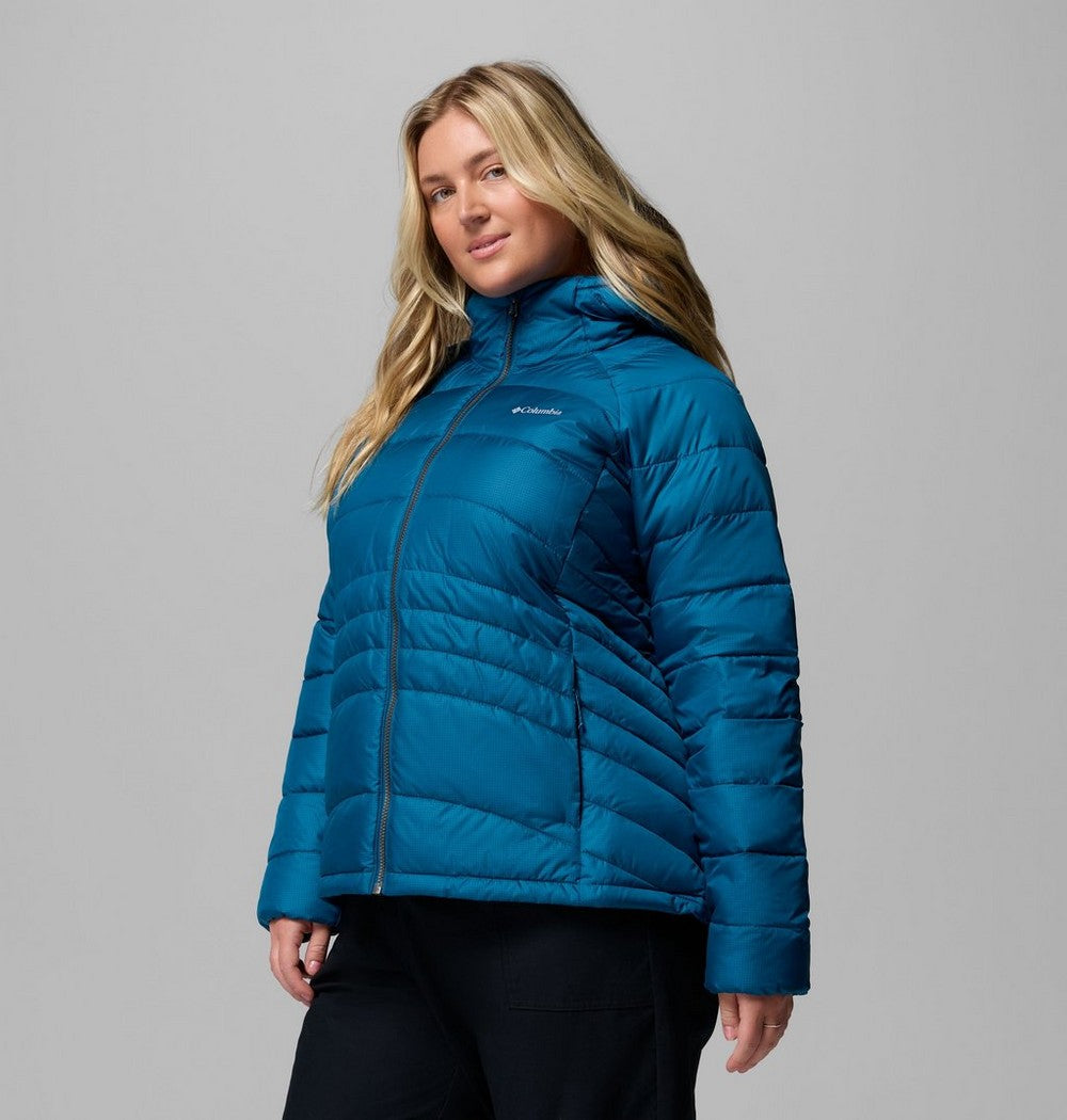 Women's Plus Size Insulated Hooded Jacket - Blue
