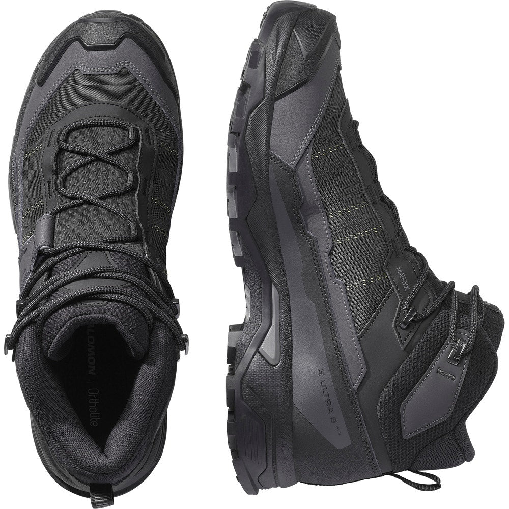 Men's Wide Waterproof Mid Hiking Boots - Gray