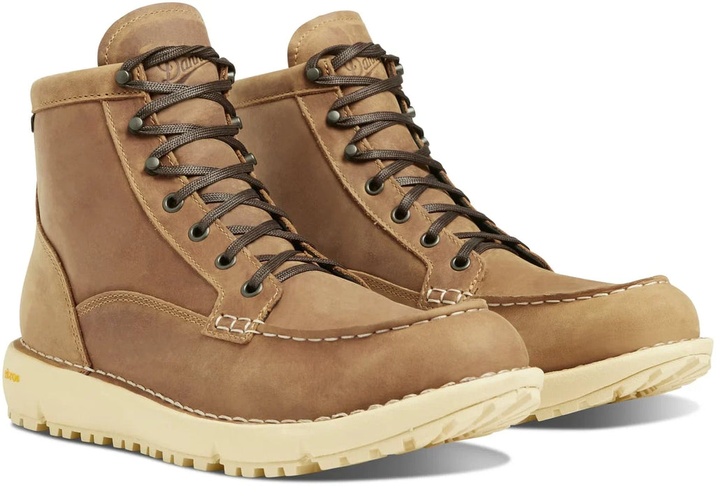 Waterproof Moc Toe Leather Boot - Bone Brown