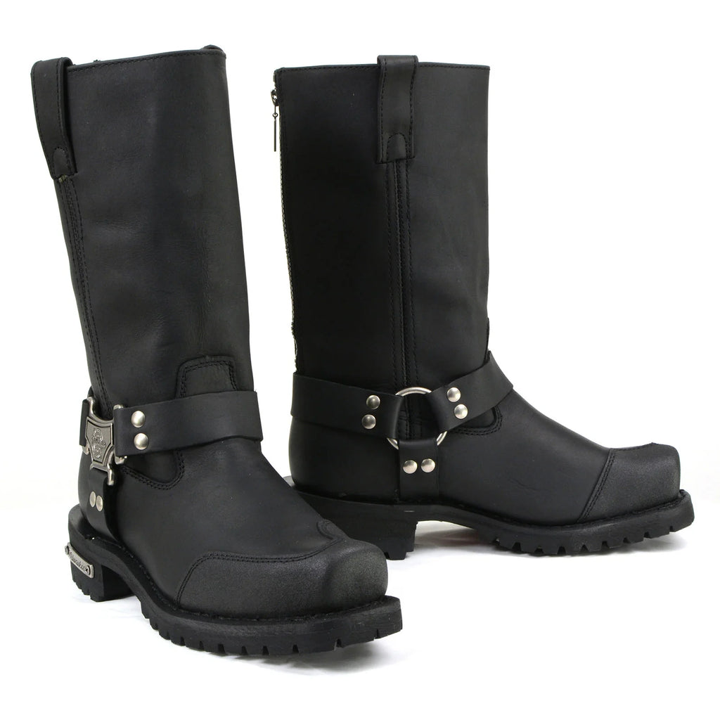 Men's Harness Motorcycle Boots - Black
