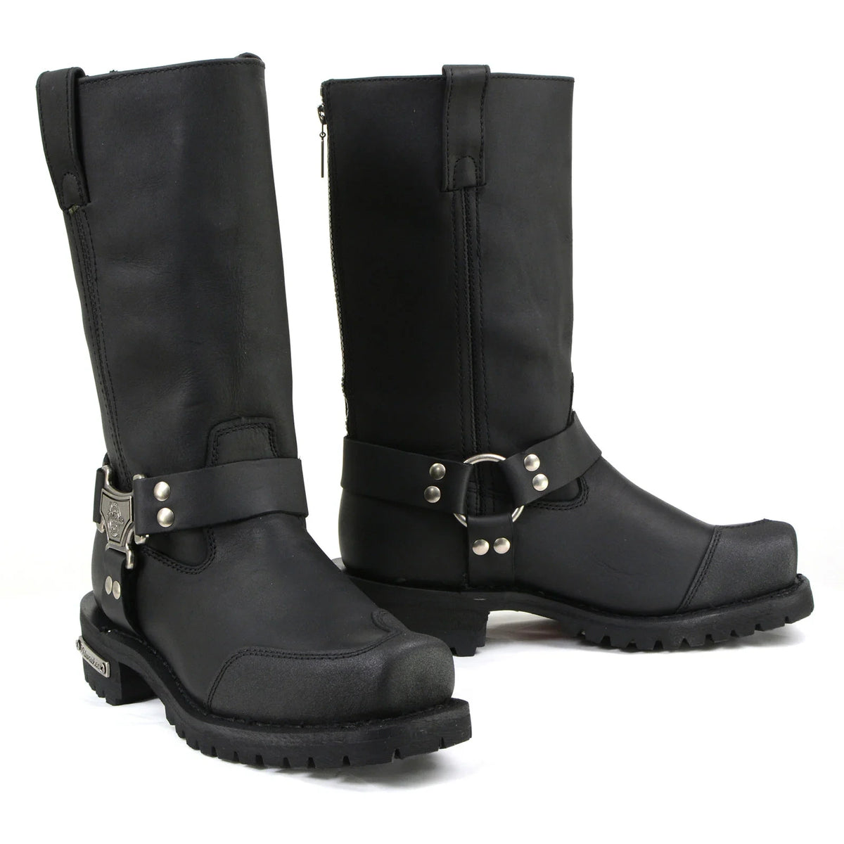 Men's Harness Motorcycle Boots - Black