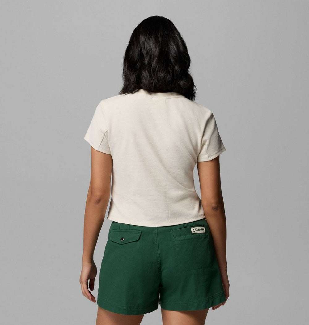 Women's Cropped Button-Front Knit Shirt - Green