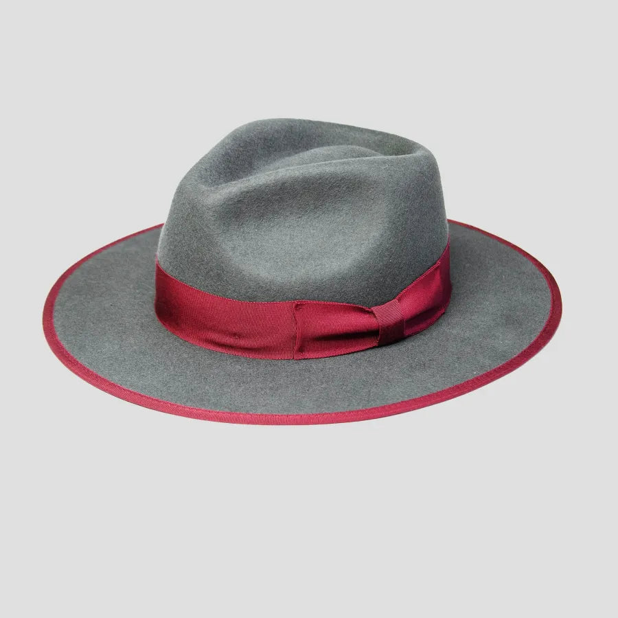 Ferguson Fedora - Slate+Burgundy