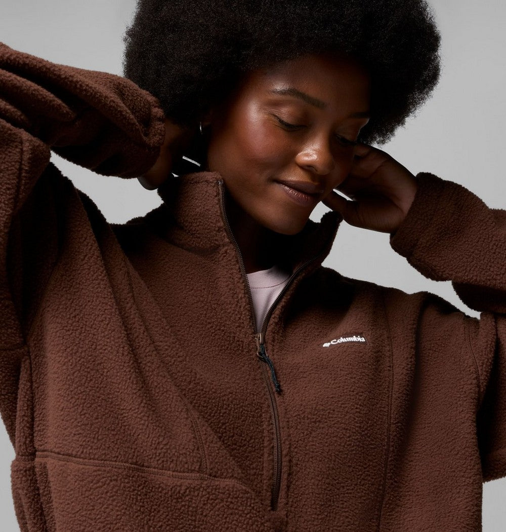 Women's Fleece Half-Zip Pullover - Blue Grey