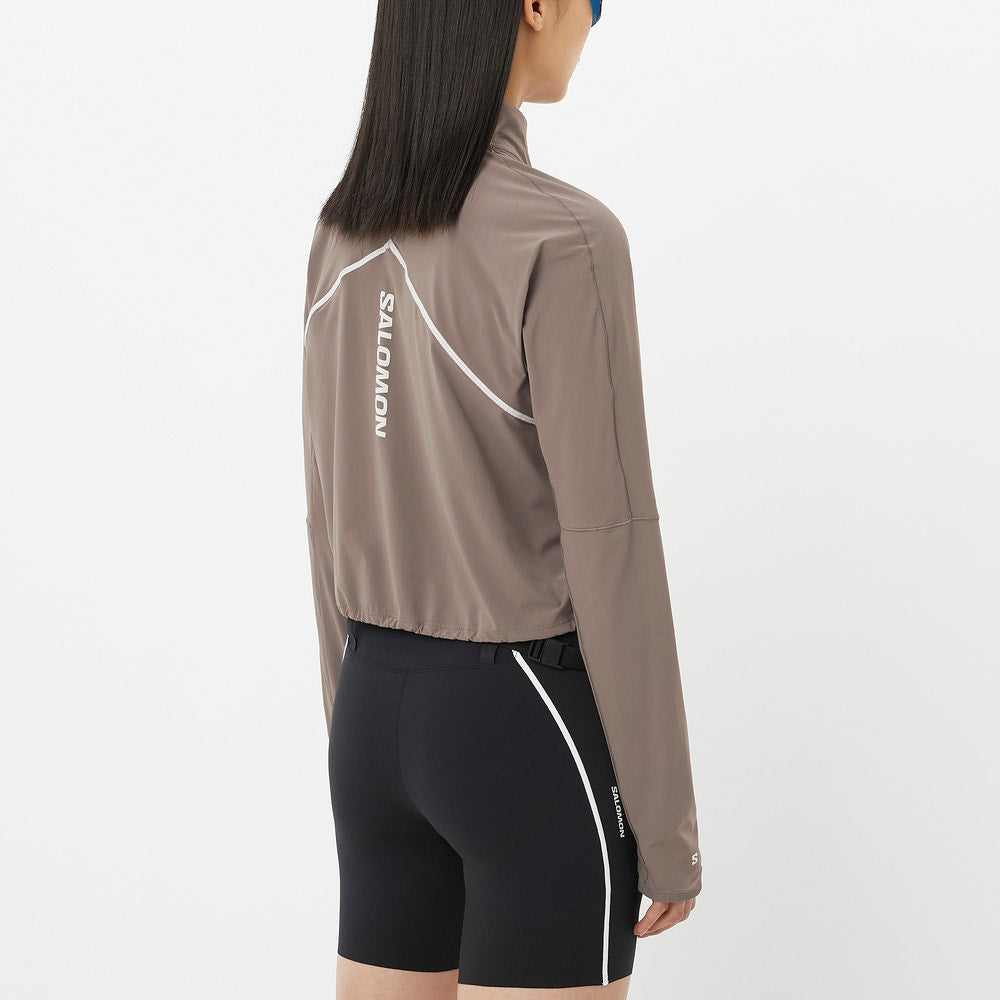 Women's Cropped Half-Zip Running Pullover
