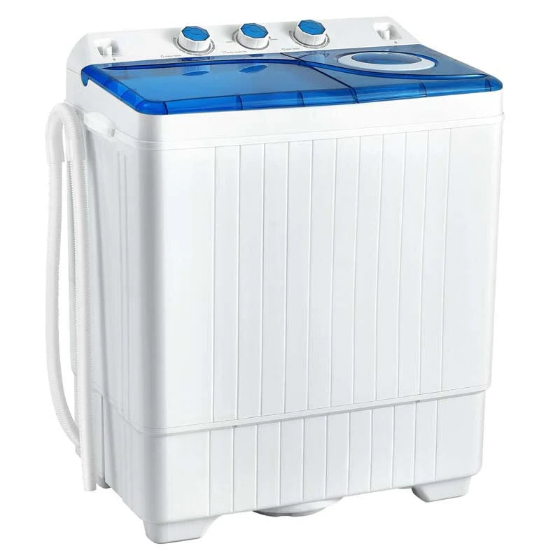 2-in-1 Portable Twin Tub Washing Machine, 18 lbs Wash/8 lbs Spin, Blue - 280 W
