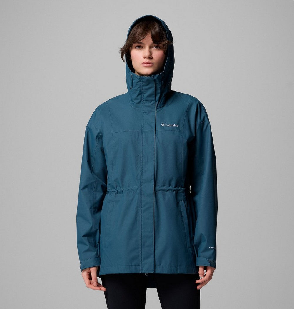 Women's Long Waterproof Rain Jacket - Mauve