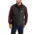 Men's Sherpa-Lined Cotton Canvas Vest - Black