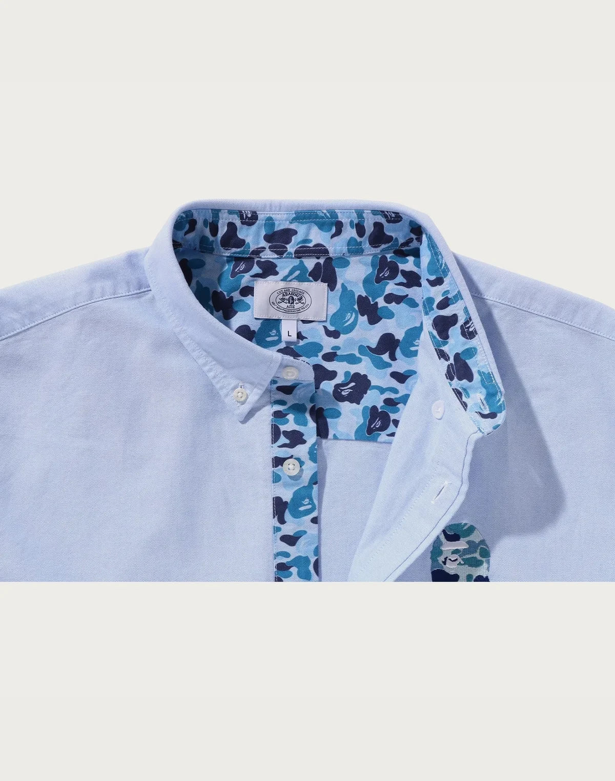 Men's Relaxed Cotton Camouflage Shirt - Blue
