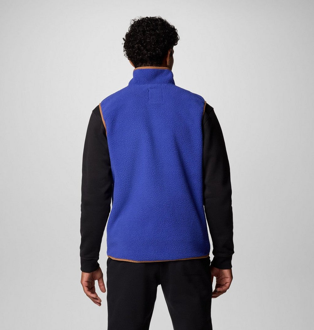 Men's Sherpa Fleece Snap Vest - Black