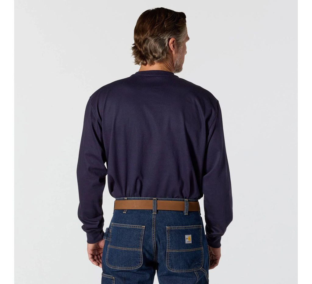 Men's Flame-Resistant Long Sleeve Henley - Navy