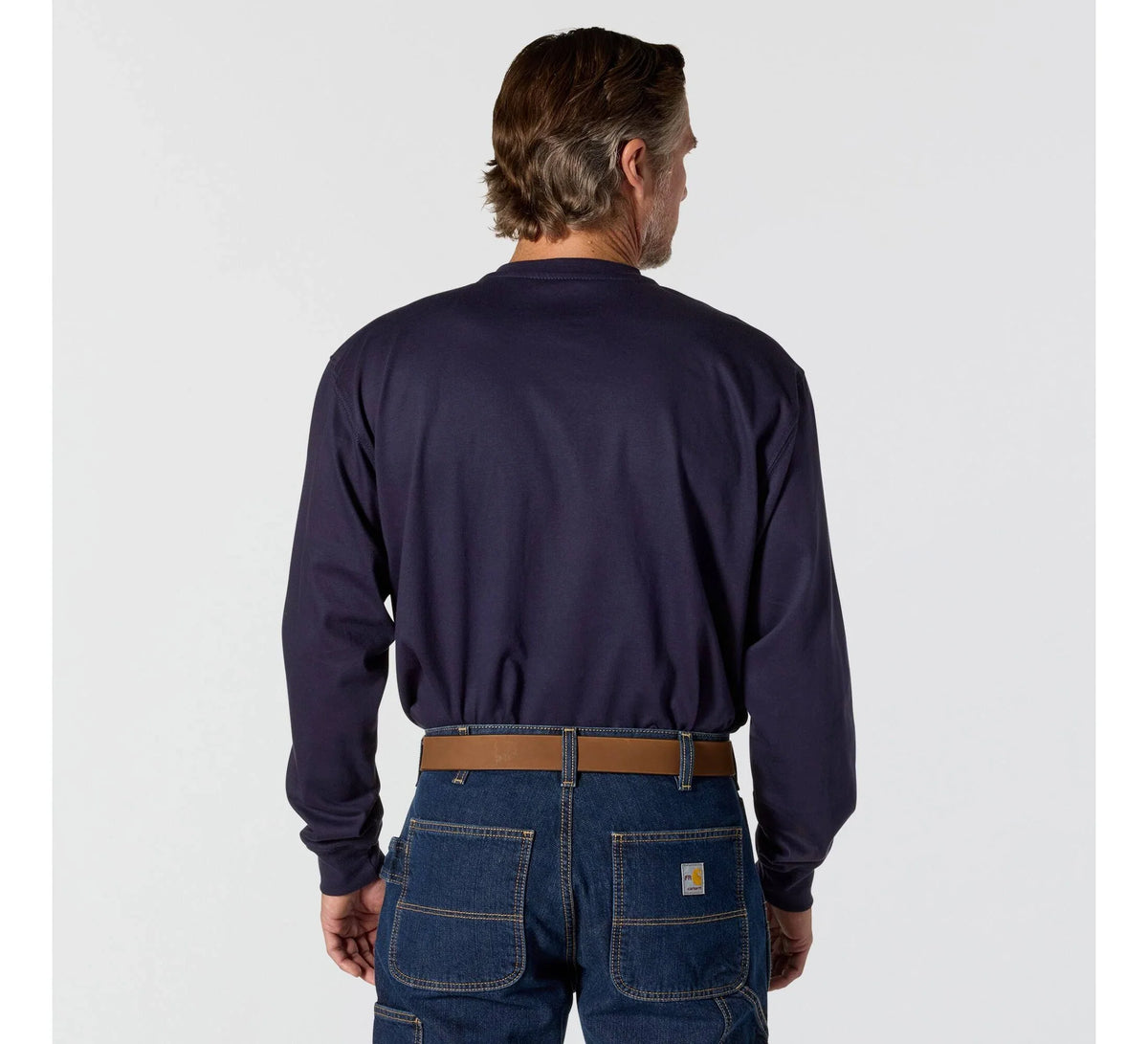 Men's Flame-Resistant Long Sleeve Henley - Navy