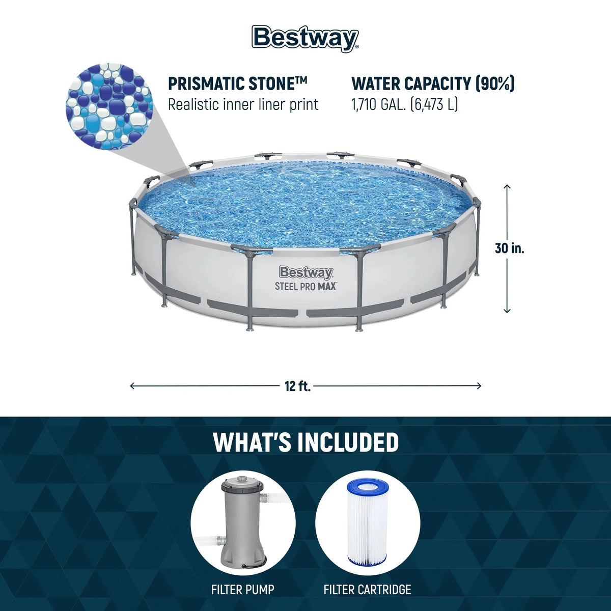 Bestway Steel Pro MAX Above Ground Pool Set, 10' x 30 in
