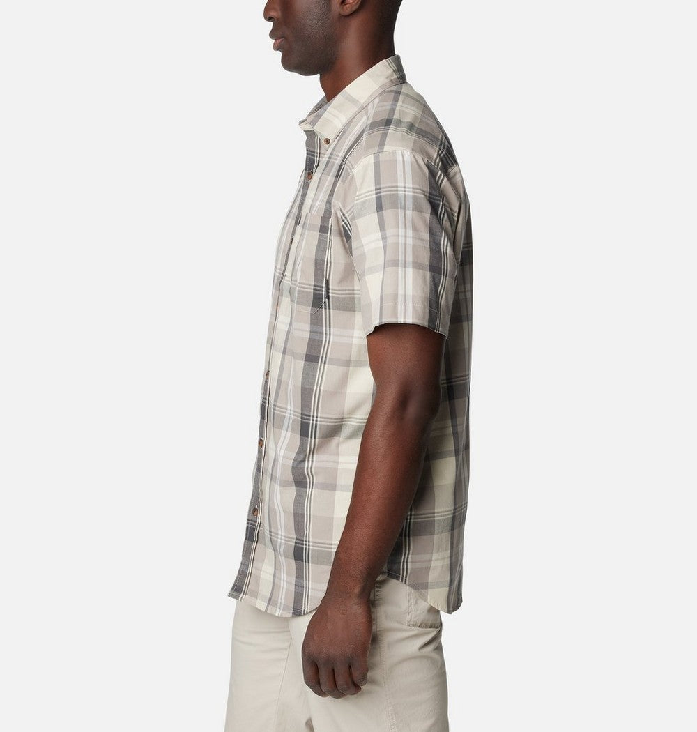 Men's Stretch Short Sleeve Plaid Shirt - Navy