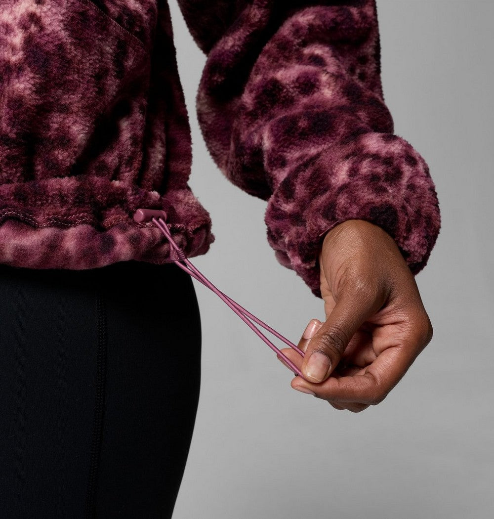 Women's Printed Fleece Half-Zip Pullover - Mauve