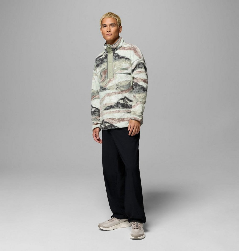 Men's Printed Half-Snap Fleece Pullover