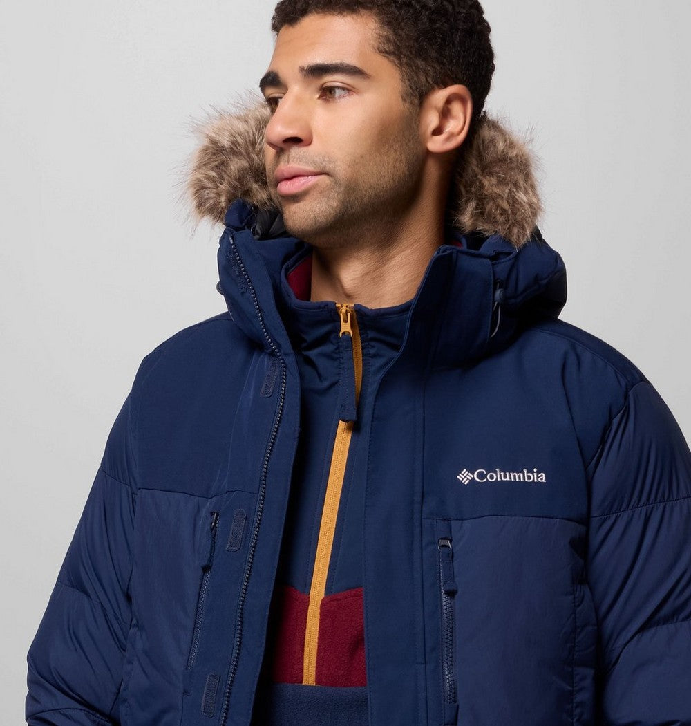 Men's Hooded Insulated Parka - Brown Black