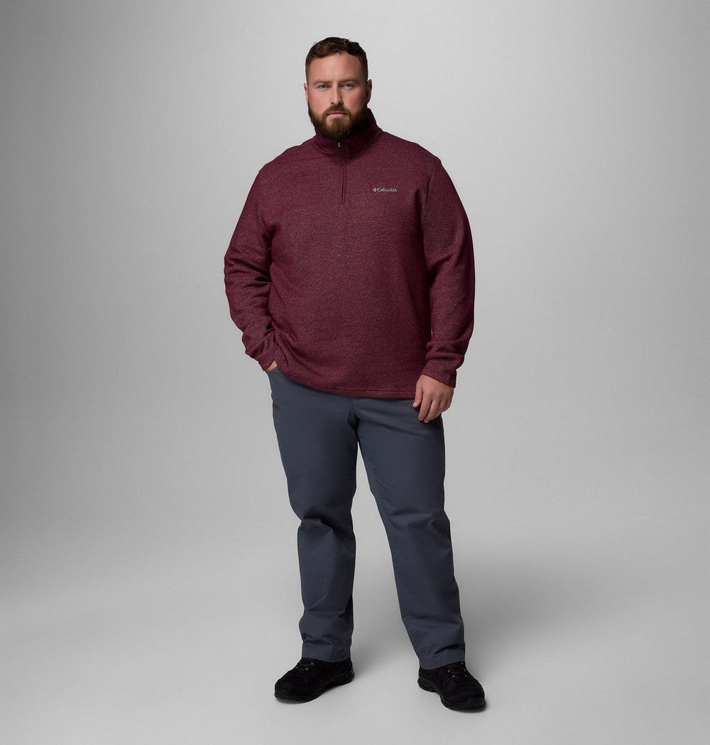 Men's Big Cotton-Blend Half-Zip Pullover - Black
