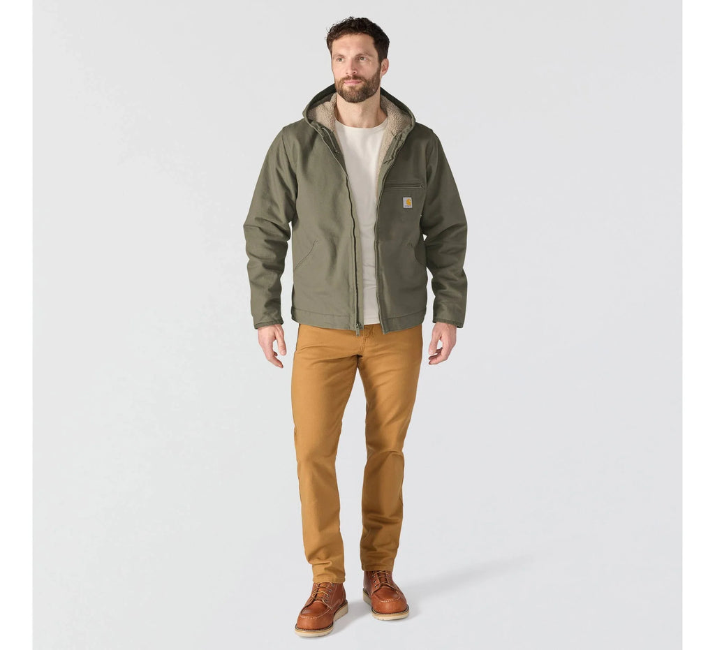Men's Sherpa-Lined Cotton Canvas Jacket - Gravel