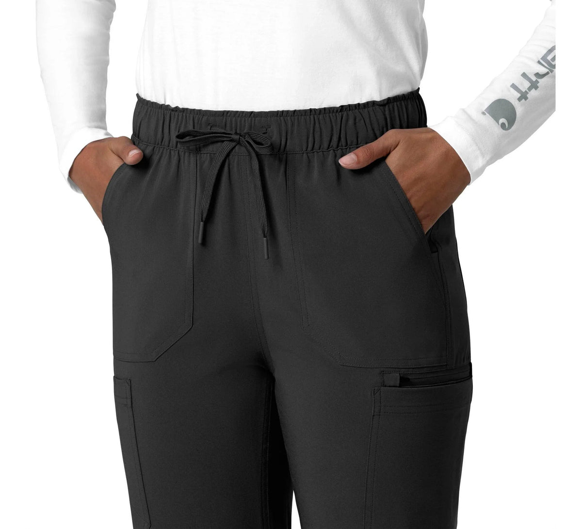 Women's Stretch Straight Leg Cargo Scrub Pants - Pink