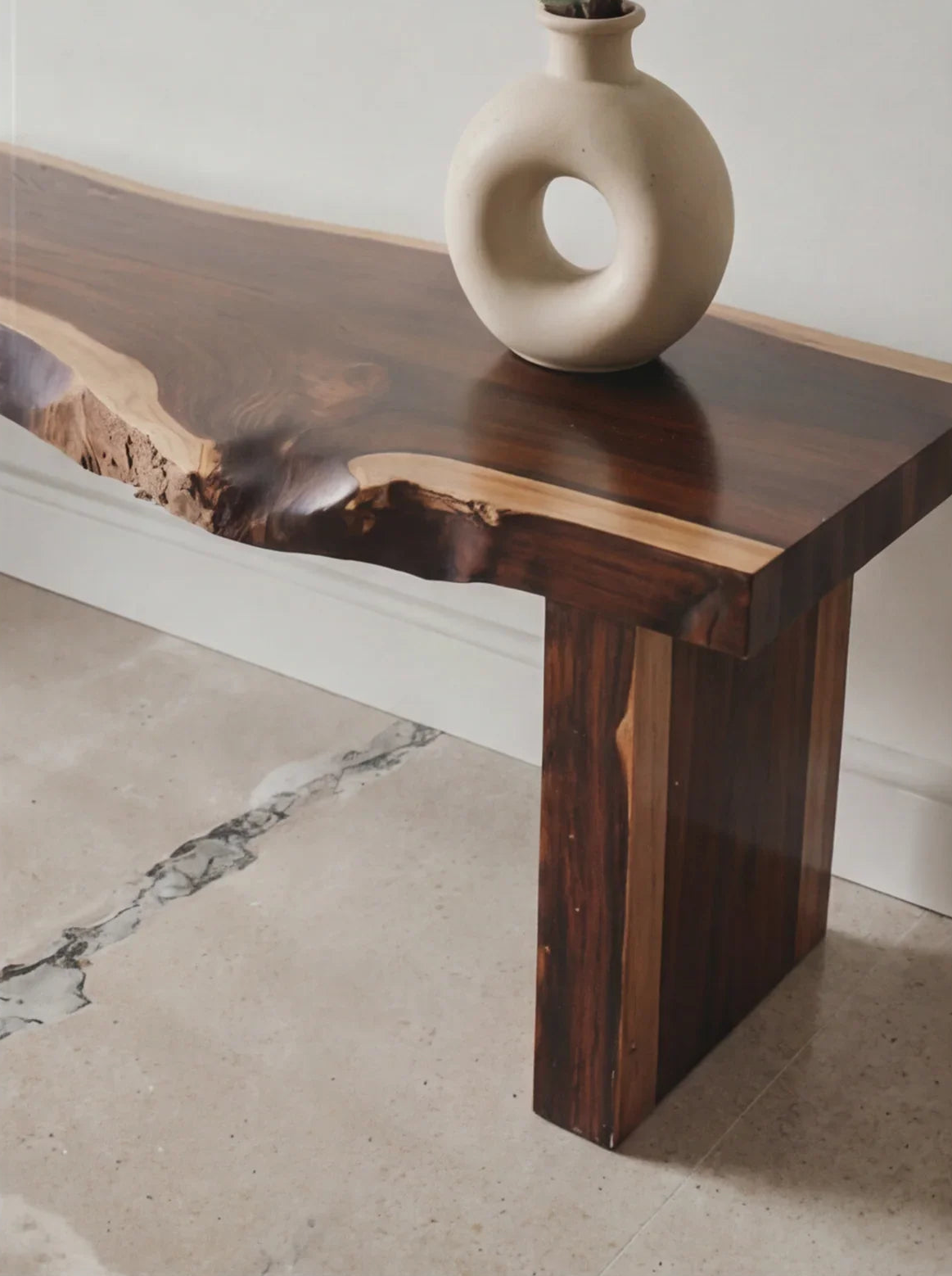 Live Edge Solid Wood Bench