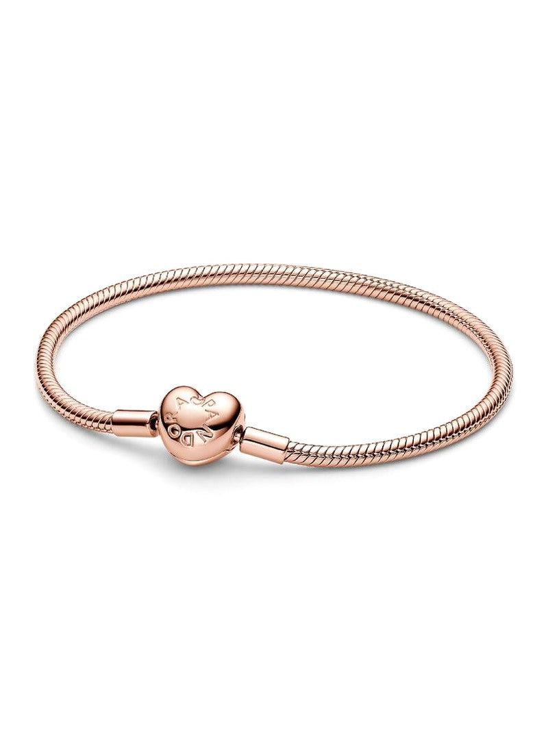 Rose Gold-Plated Heart Clasp Chain Bracelet
