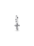 Sterling Silver Mini Cross Charm Necklace Set