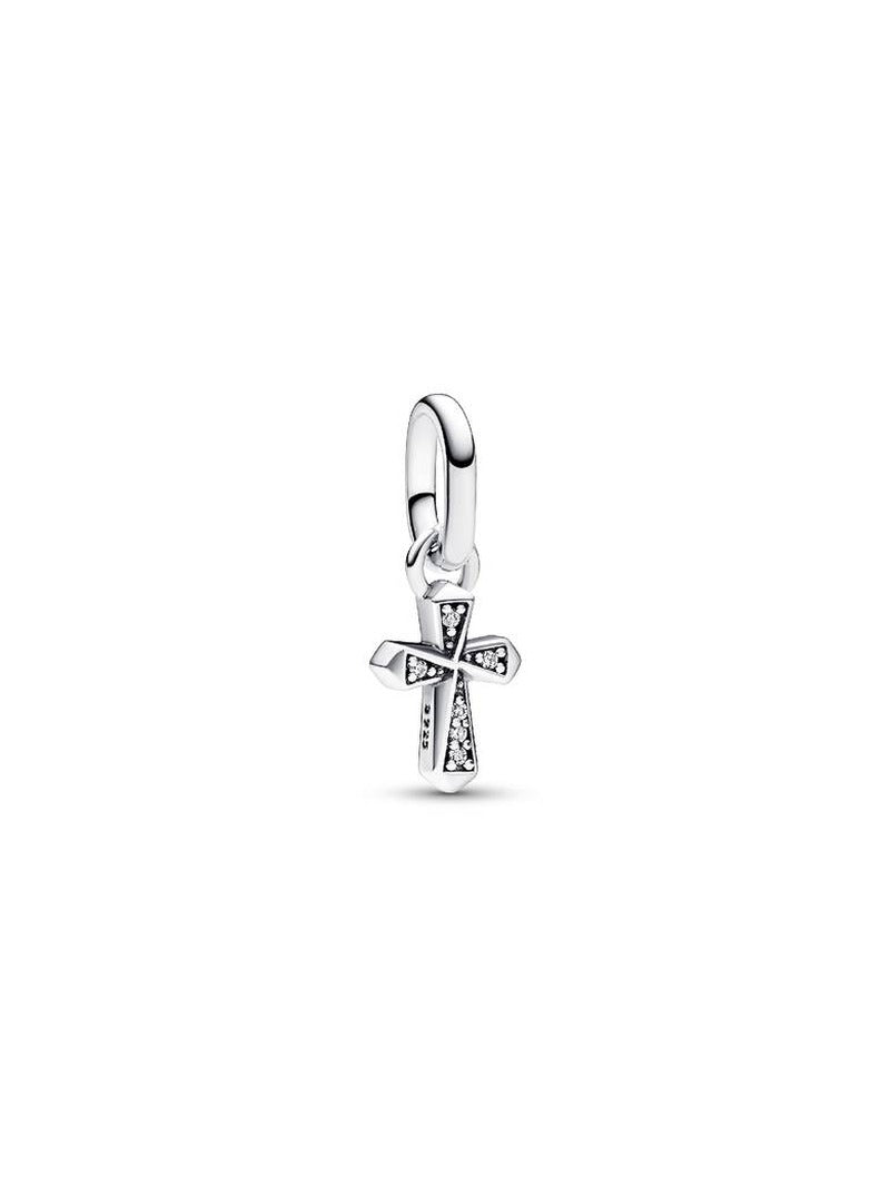 Sterling Silver Mini Cross Charm Necklace Set