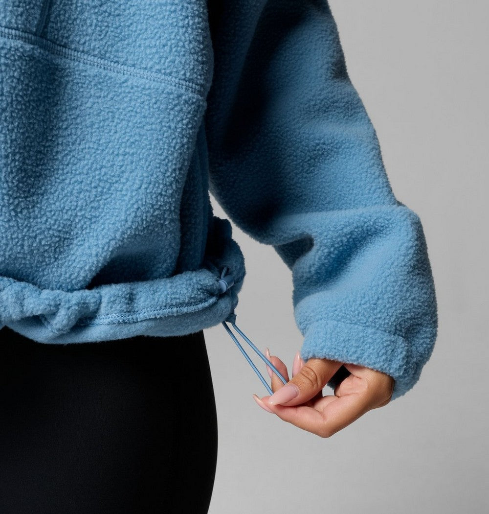 Women's Fleece Half-Zip Pullover - Blue Grey